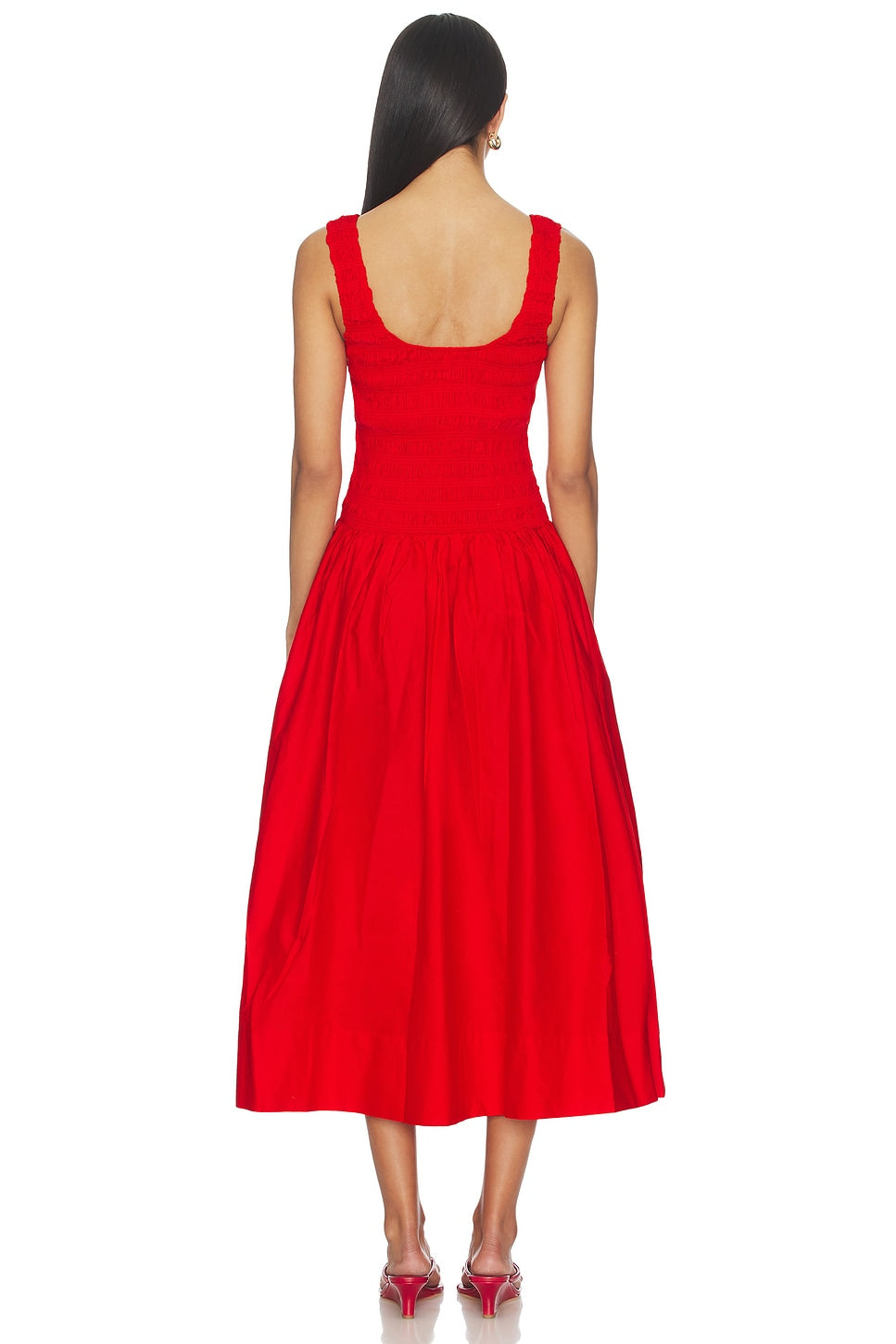Allesia Smocked Dropped Waist- Marachino