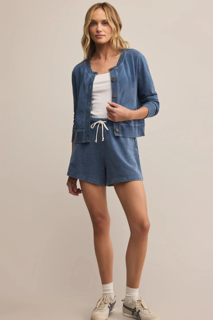 Daily Knit Denim Cardigan - Vintage Indigo