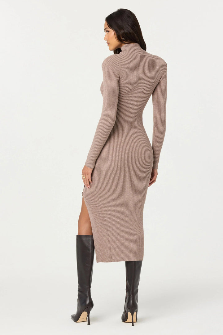 Soryn Sweater Midi Dress - Taupe
