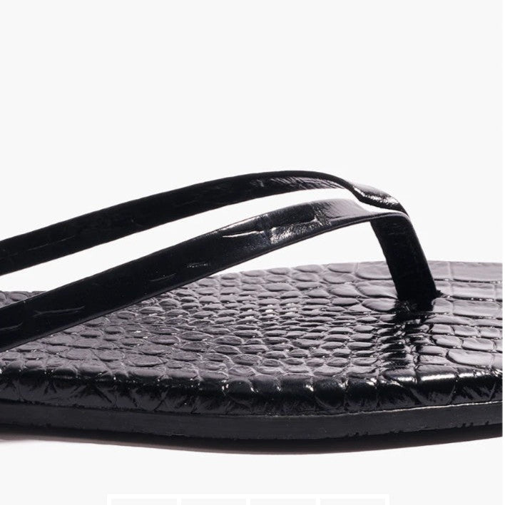 Square Toe Lily Sandal - Sable Croc