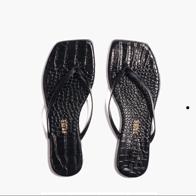 Square Toe Lily Sandal - Sable Croc