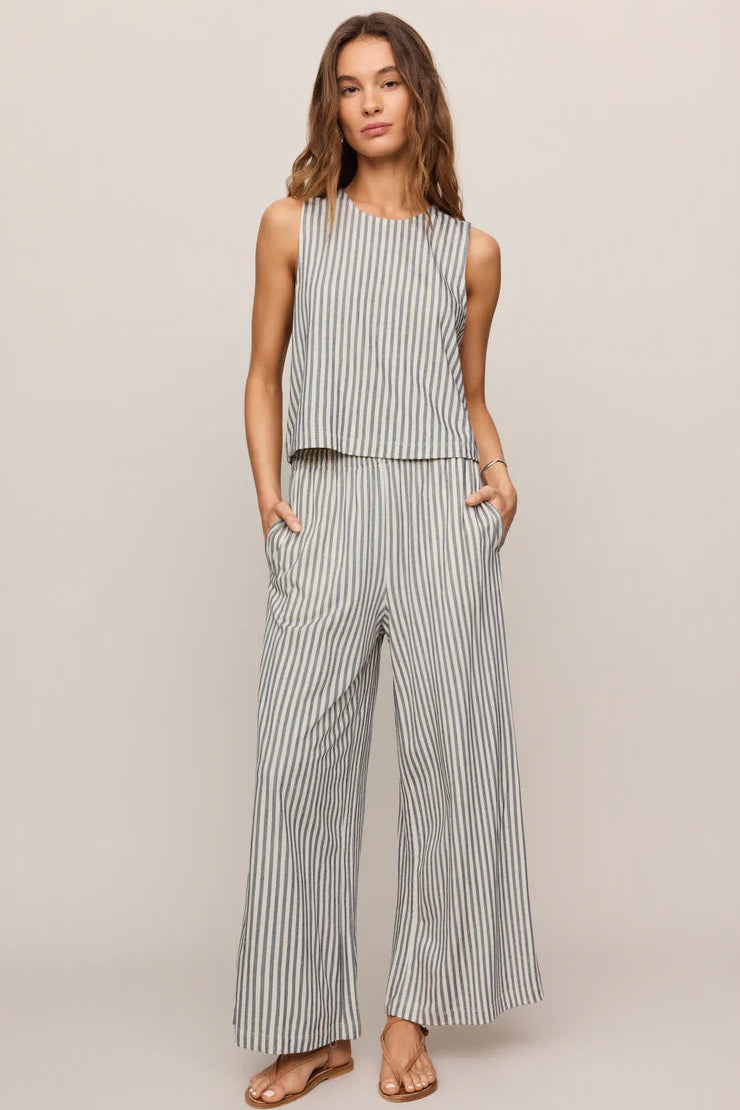 Striped knit tank and wide leg pant matching set in grey - Z Supply