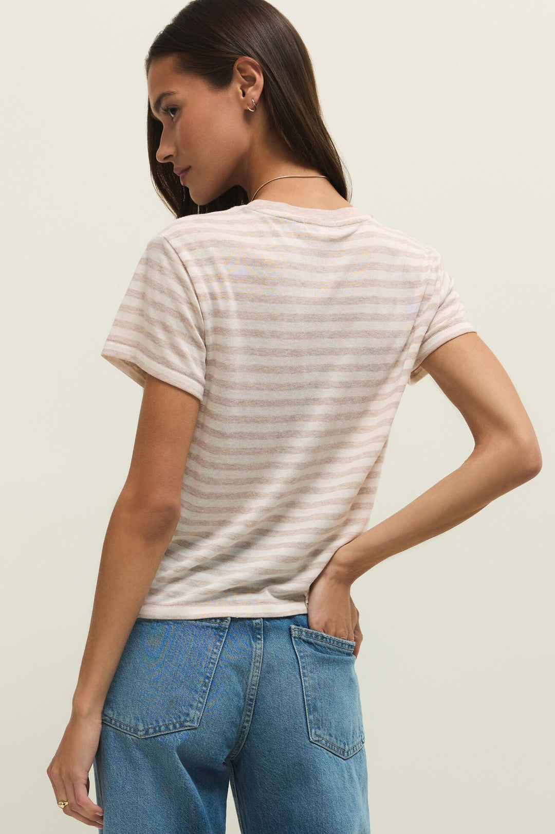 Tourist Striped Tee - Natural Heather