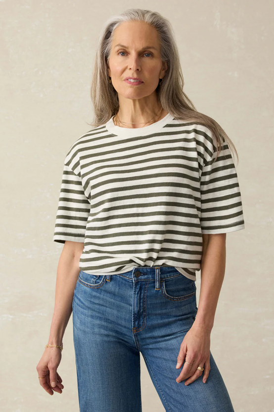 Sunwashed Slub Vintage Tee - Brookline Stripe