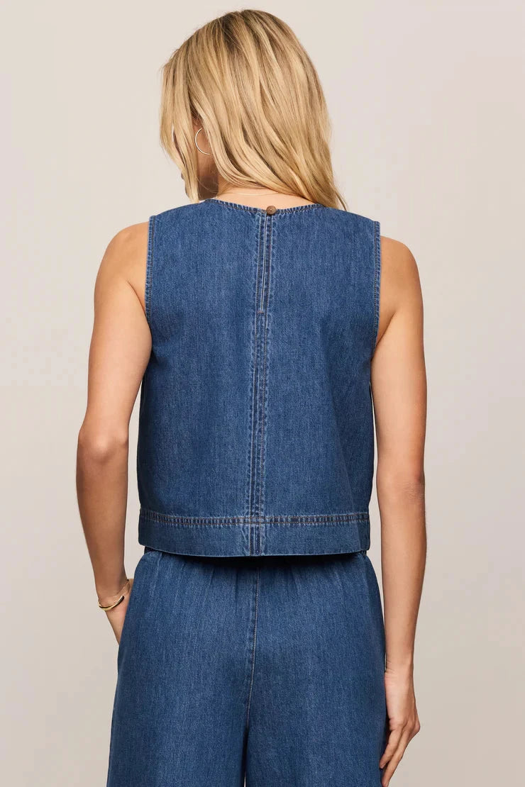 Sun Seeker Denim Tank - Deep Water