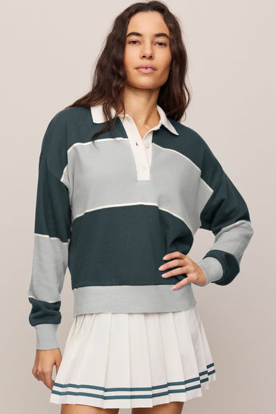 Study Break Polo Sweatshirt - Heather Grey
