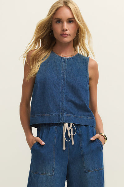 Sun Seeker Denim Tank - Deep Water