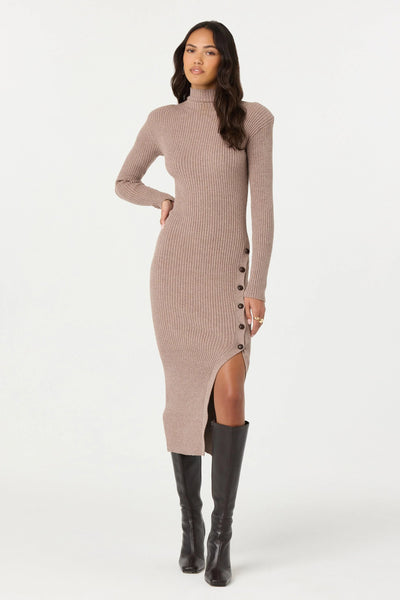 Soryn Sweater Midi Dress - Taupe