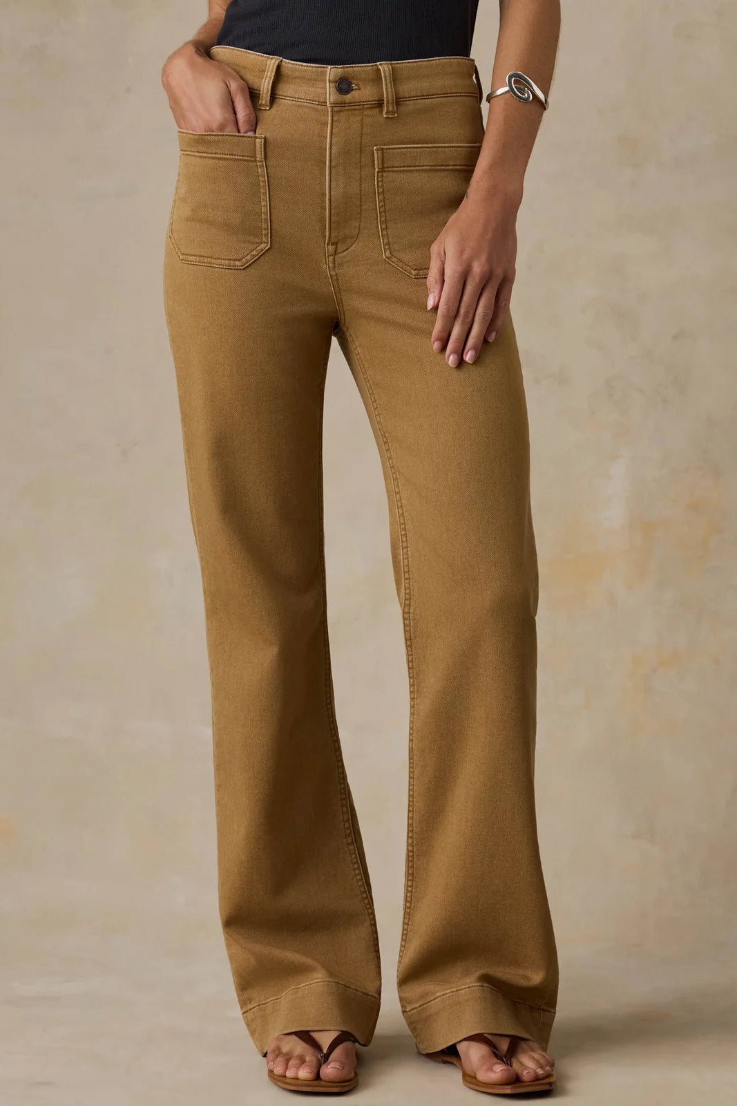 Stretch Terry Patch Pocket Pants - Elk Brown