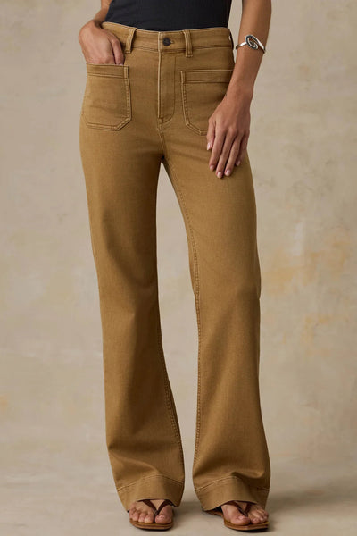 Stretch Terry Patch Pocket Pants - Elk Brown