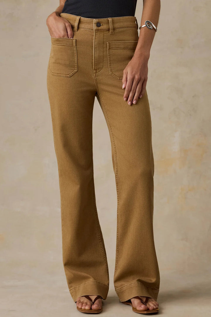 Stretch Terry Patch Pocket Pants - Elk Brown
