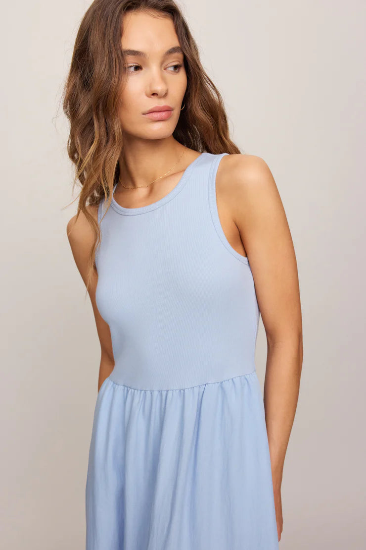 Charlotte Rib Midi Dress - Blue Light Charlotte Rib Midi Dress - Blue Light