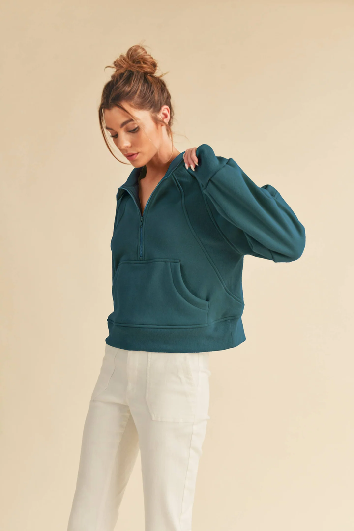 Piper Half Zip Pullover - Teal