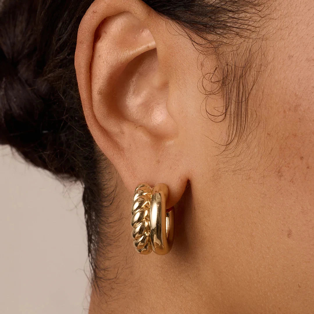 Crew Stacked Hoops - Gold
