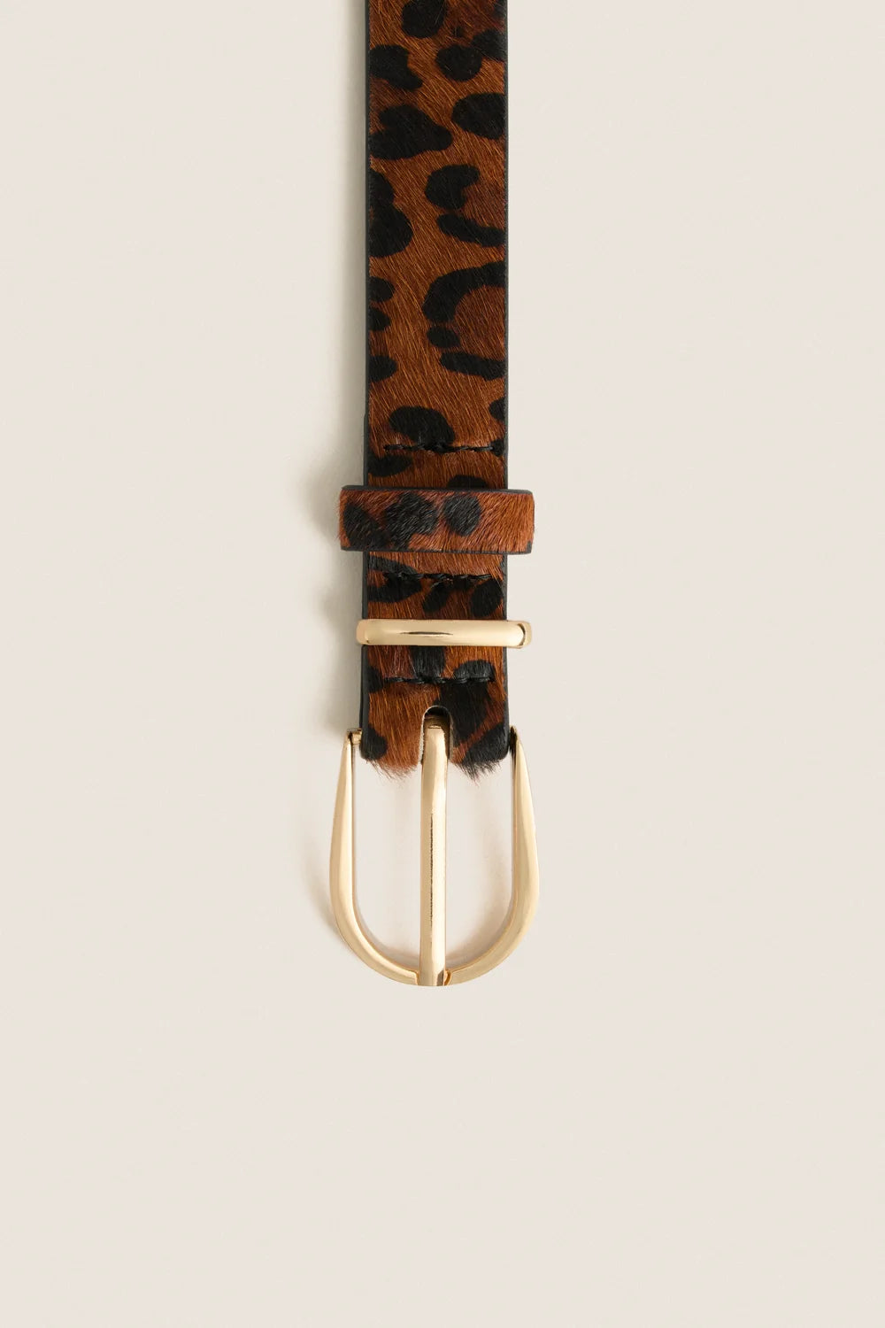Clara Belt - Leopard Pony Leather/Gold