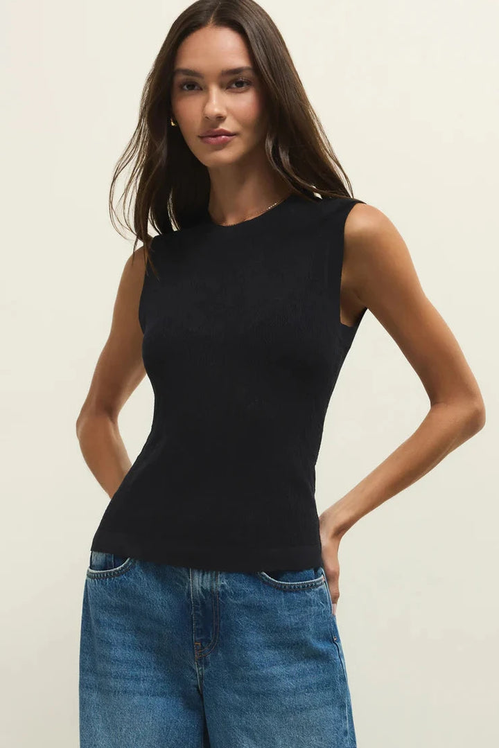 Tibi Mesh Tank - Black