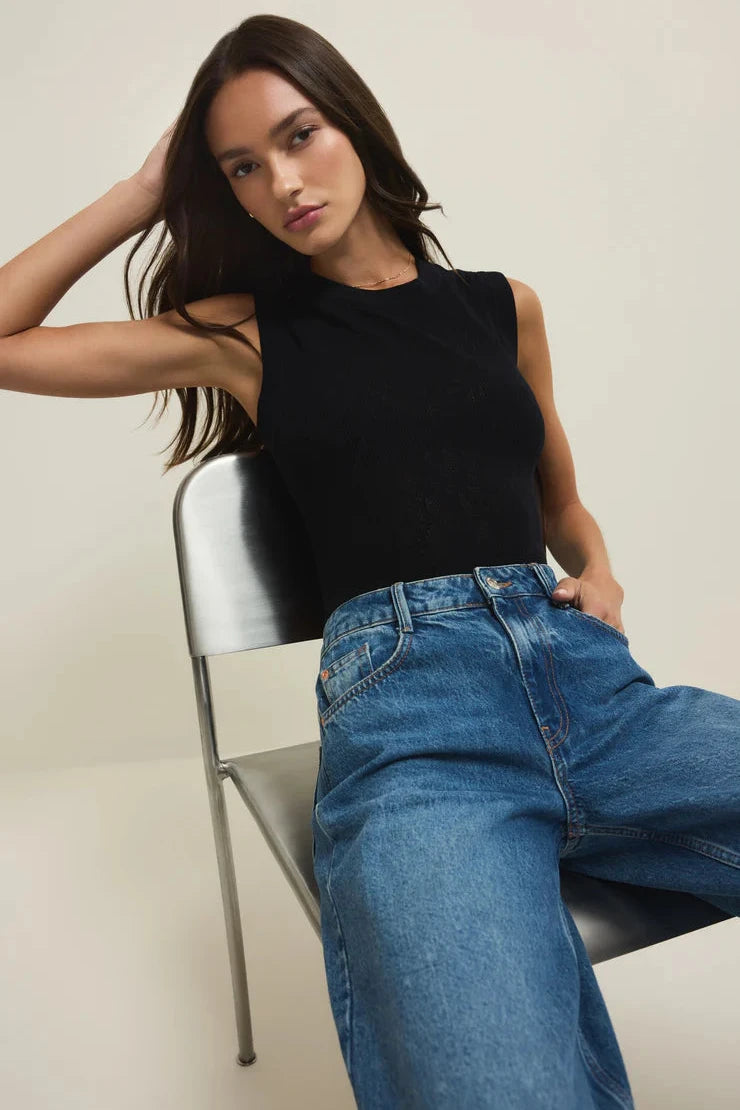Tibi Mesh Tank - Black