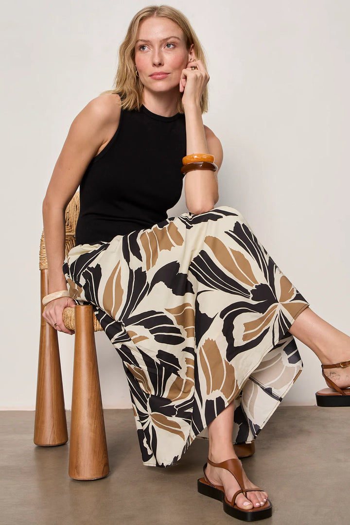 Sandbar Mixed Media Midi Dress Lotus/Black