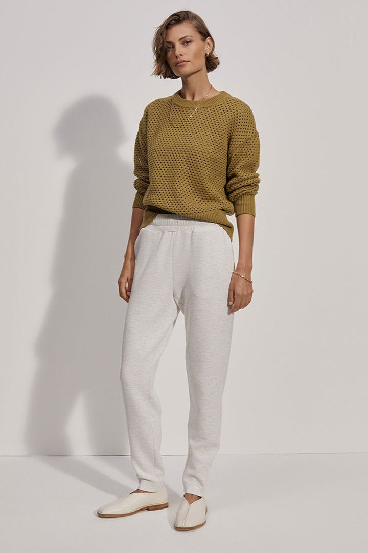Slim Zip Hem Pant- 26 Ivory Marl