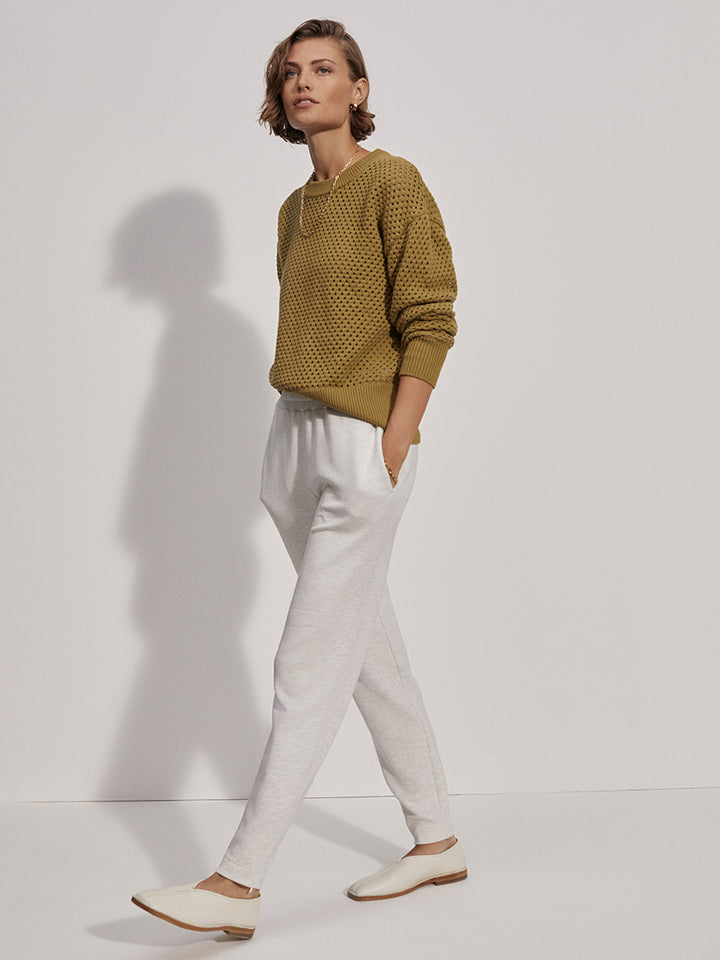 Slim Zip Hem Pant- 26 Ivory Marl