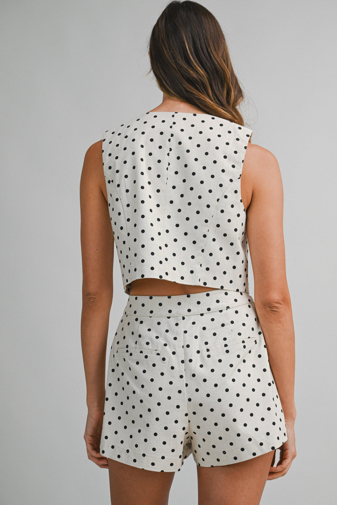 Lilly Linen Mix Polka Dot Shorts Set