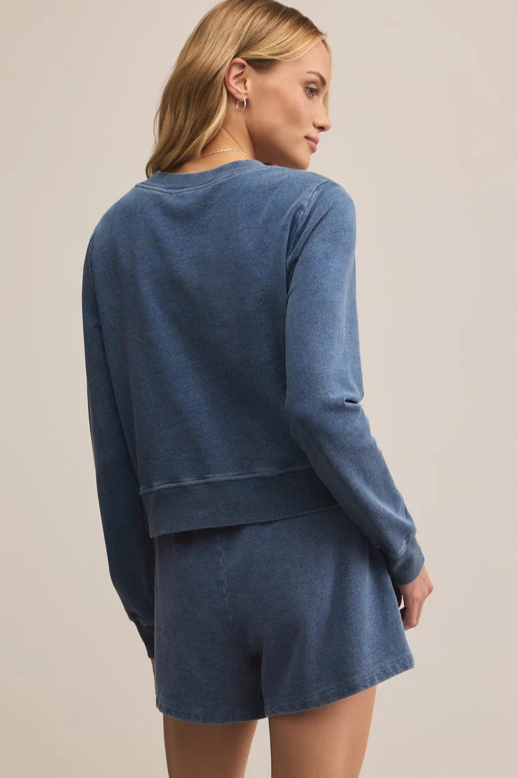 Daily Knit Denim Cardigan - Vintage Indigo