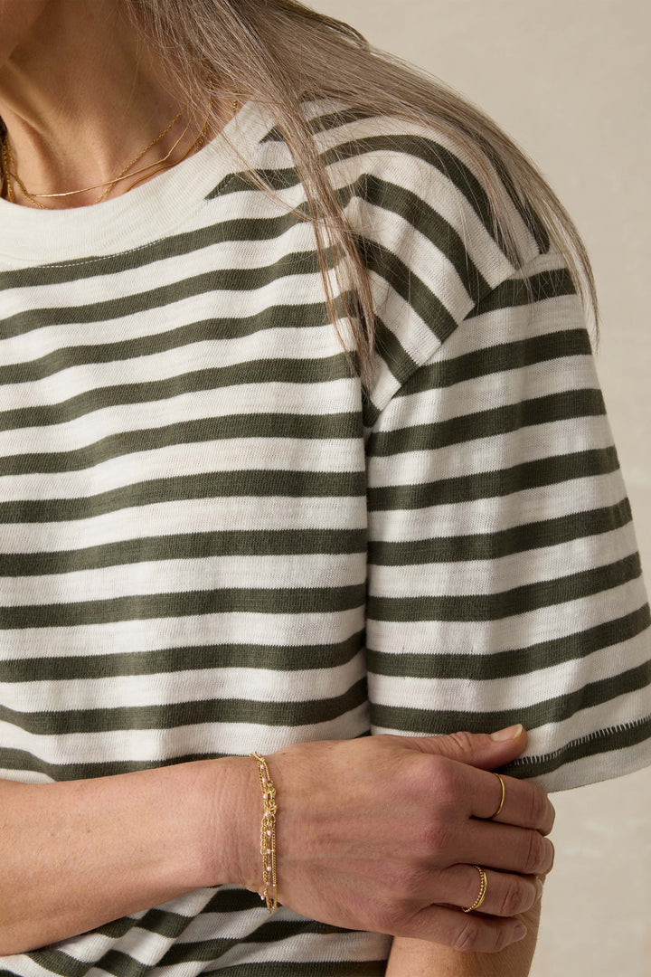 Sunwashed Slub Vintage Tee - Brookline Stripe
