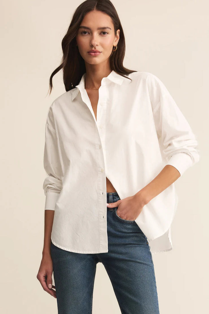 Elevated Poplin Shirt - White