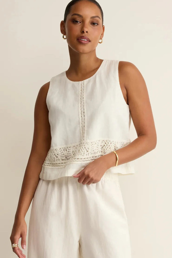 Sloane Embroidered Top - White