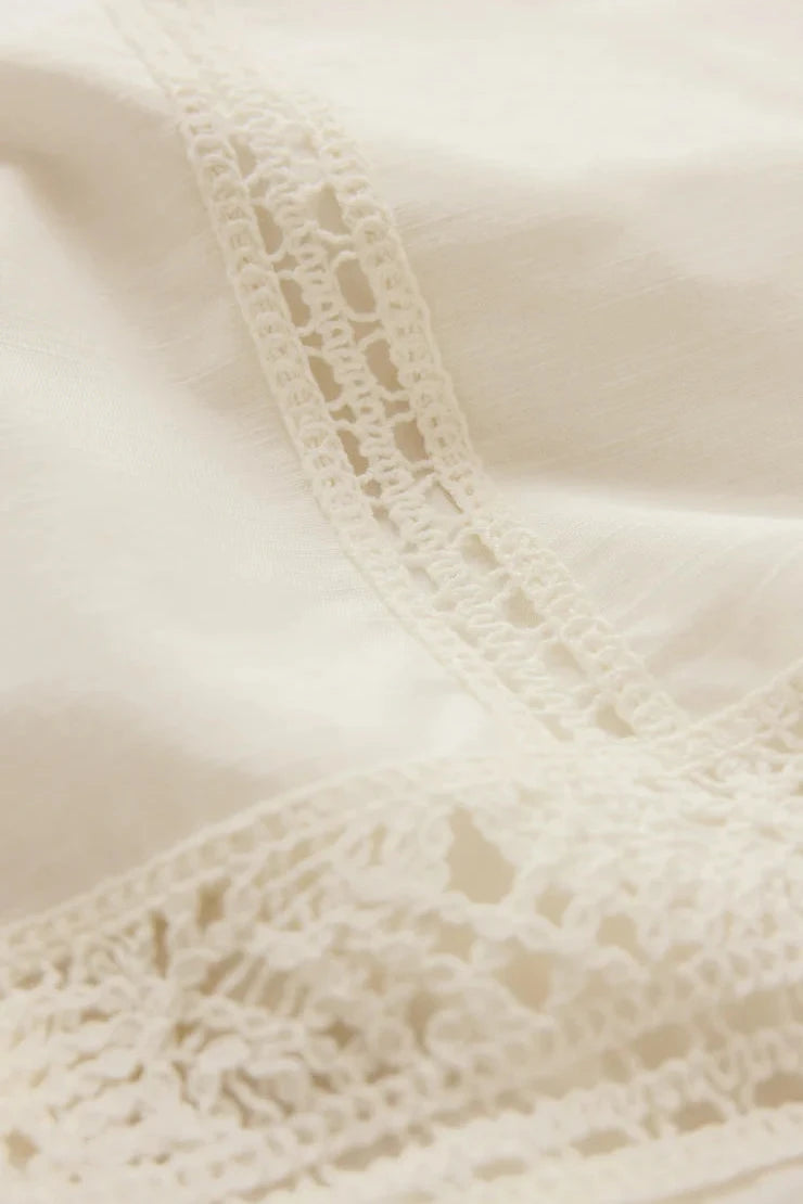 Sloane Embroidered Top - White
