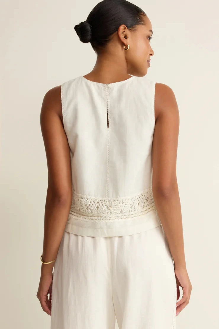 Sloane Embroidered Top - White