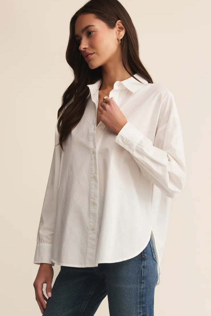 Elevated Poplin Shirt - White