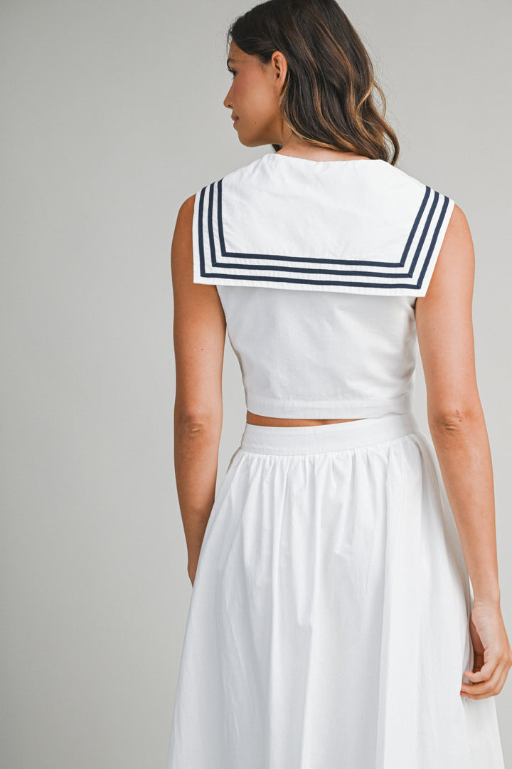Maren Sailor Top And Midi Skirt Set