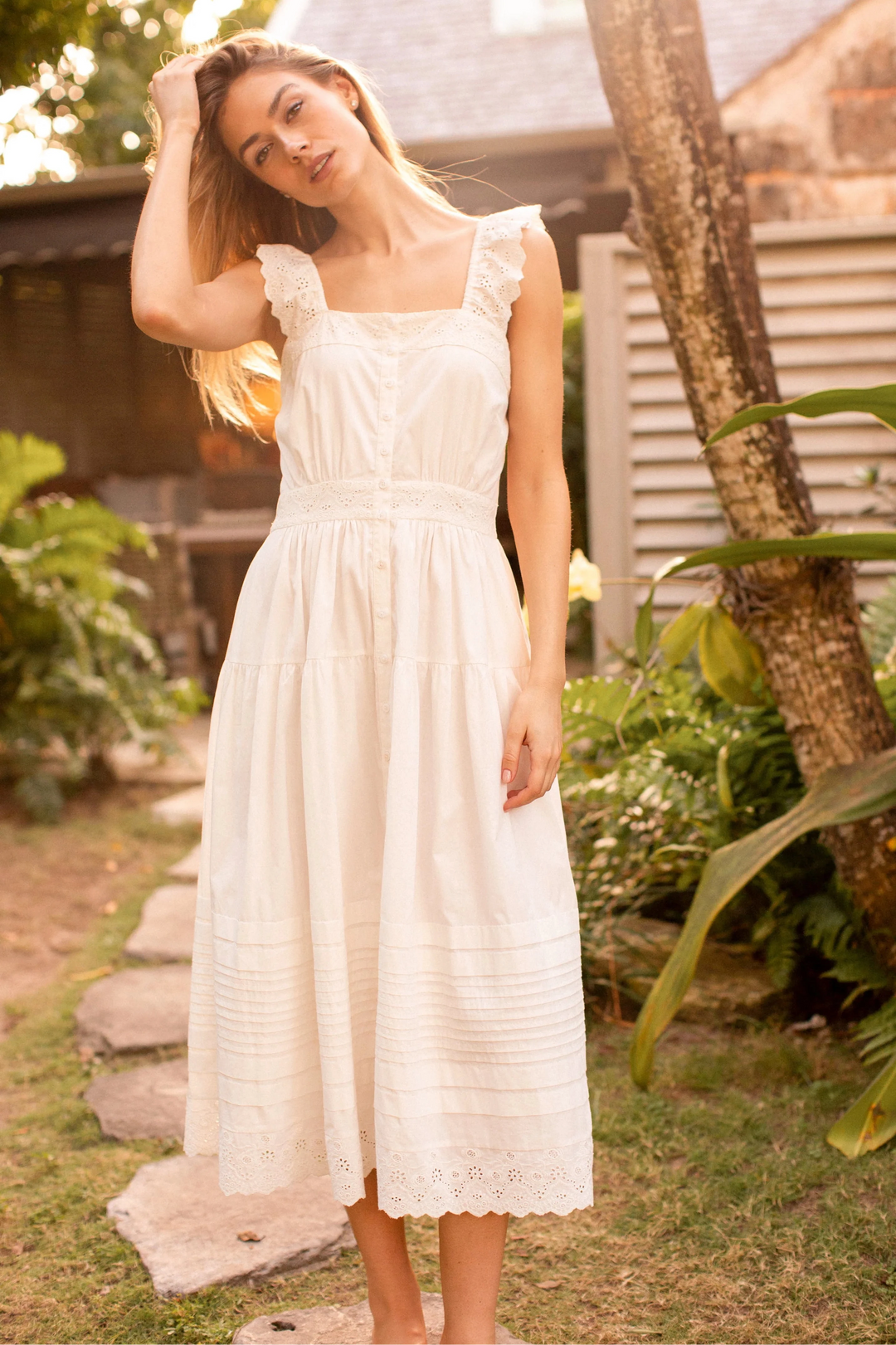Frida Dress - Shell Schiffli