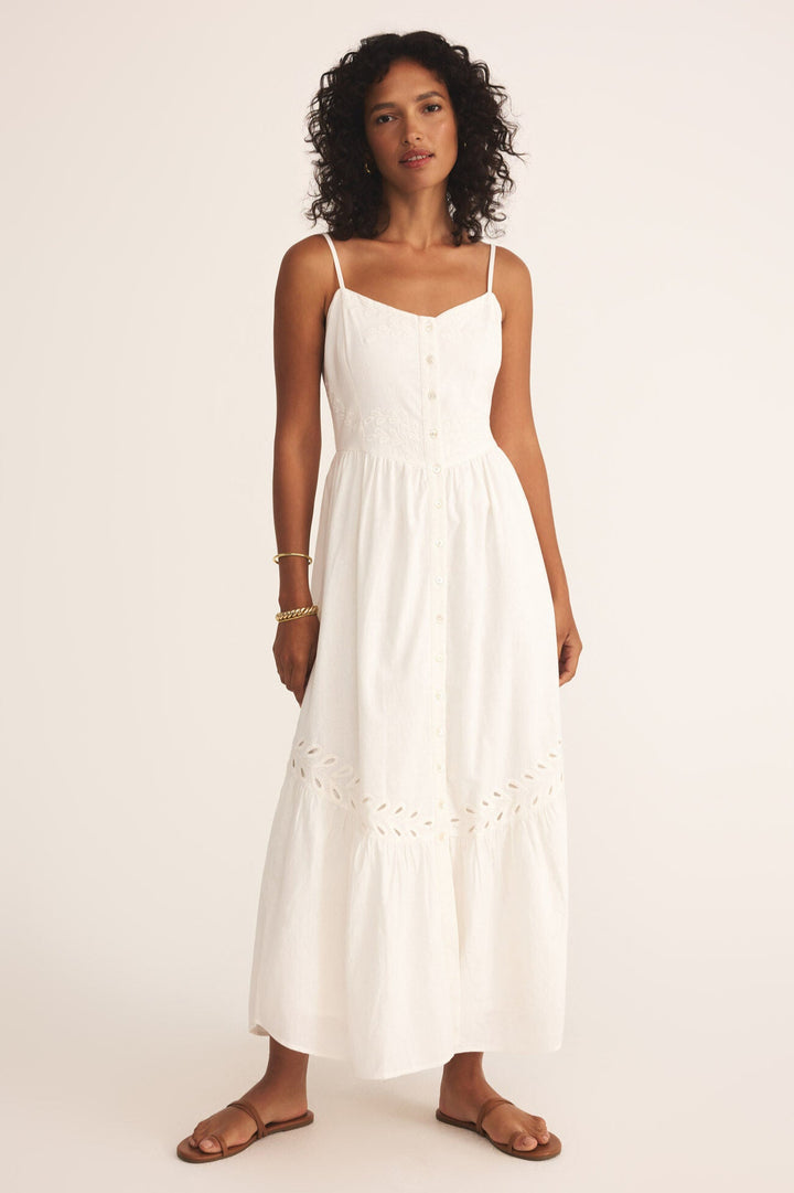 Citadelle Embroidered Linen Maxi Dress - White