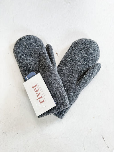 Cozy Lined Mittens - Charcoal