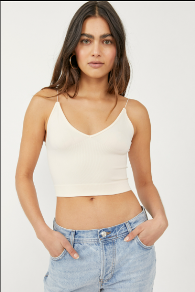 Ribbed V-Neck Brami - Hushed Grain