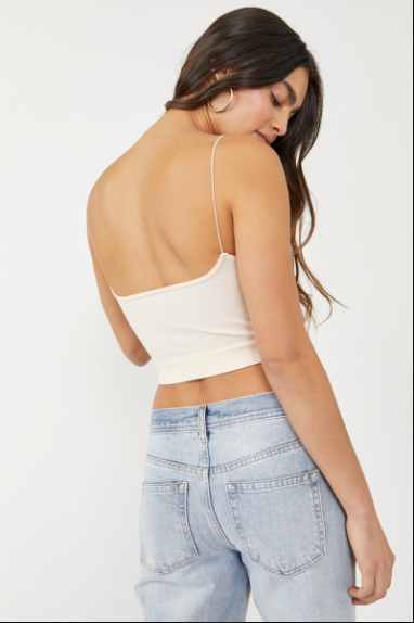 Ribbed V-Neck Brami - Hushed Grain