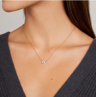 Evil Eye Charm Necklace - Gold