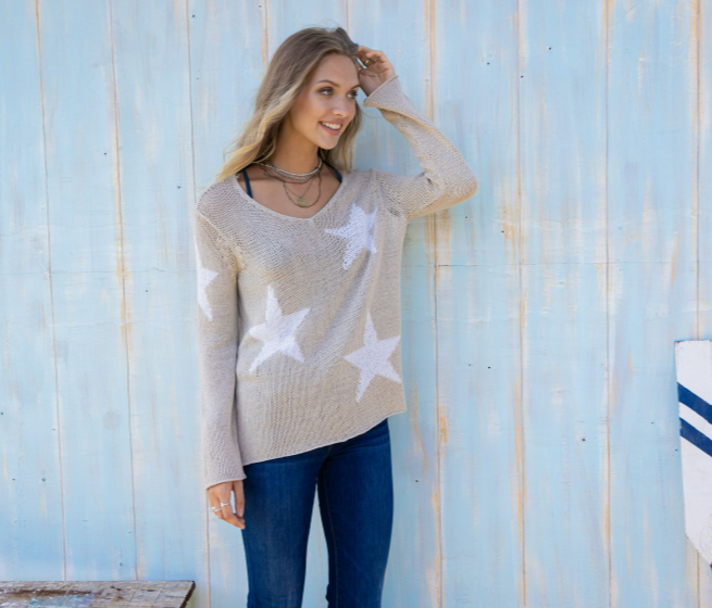 Eleanor Star V-Neck Sweater