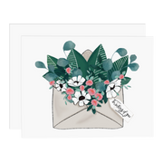 Envelope with Flowers Thinking of You Card