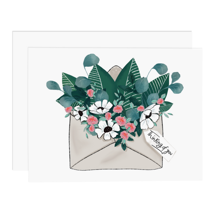 Envelope with Flowers Thinking of You Card
