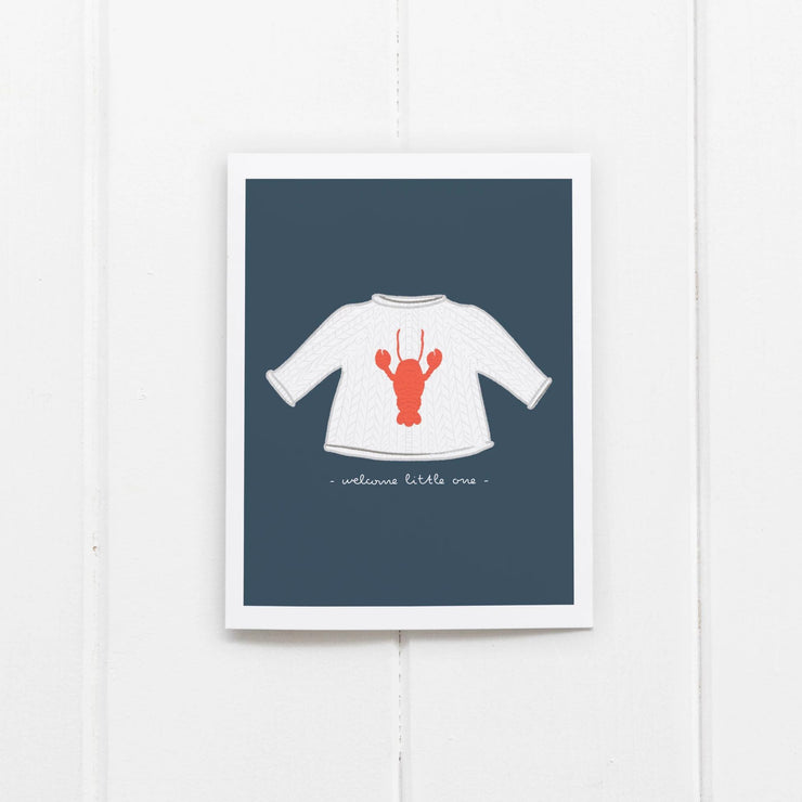 Lobster Sweater Welcome Little One Card