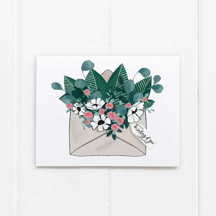 Envelope with Flowers Thinking of You Card