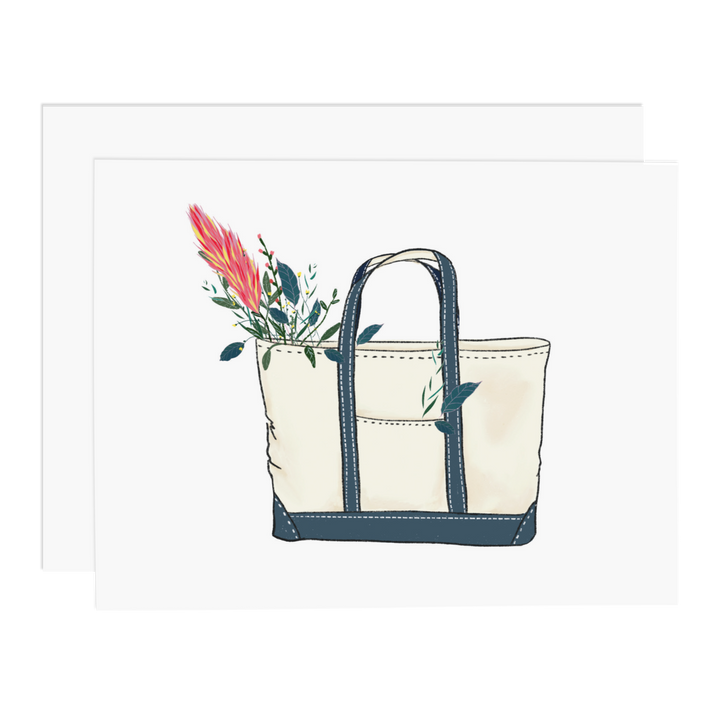Tote Bag with Flowers Card